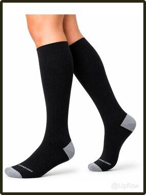 Men's Compression Knee High Socks 15-20mmHg Copper Nylon Medium 1 Pair